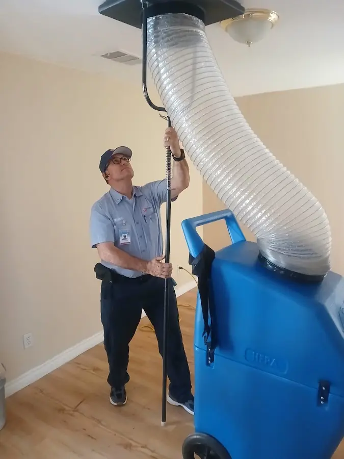 HVAC Installation technician using HEPA equipment in White Rock